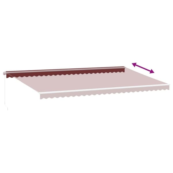 vidaXL Manuell uttrekkbar markise med LED burgunder 600x300 cm