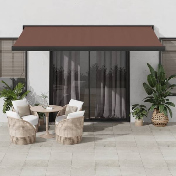 vidaXL markise 450x300 cm manuel betjening brun
