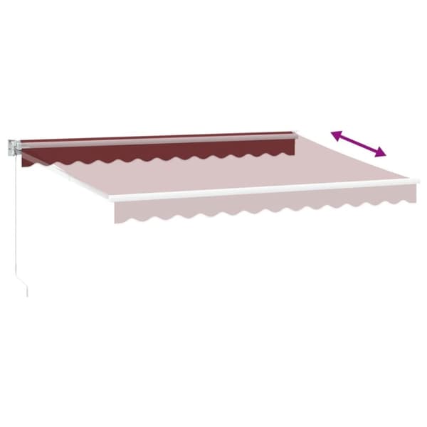vidaXL Manuell uttrekkbar markise burgunder 350x250 cm
