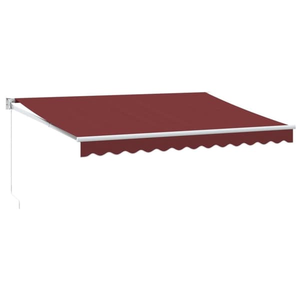vidaXL Manuell uttrekkbar markise burgunder 350x250 cm