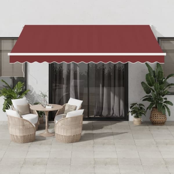 vidaXL Manuell uttrekkbar markise burgunder 400x300 cm