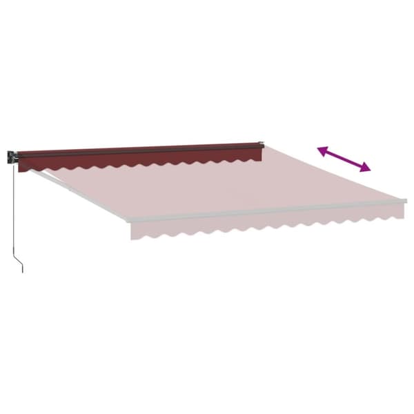 vidaXL Manuell uttrekkbar markise burgunder 400x300 cm