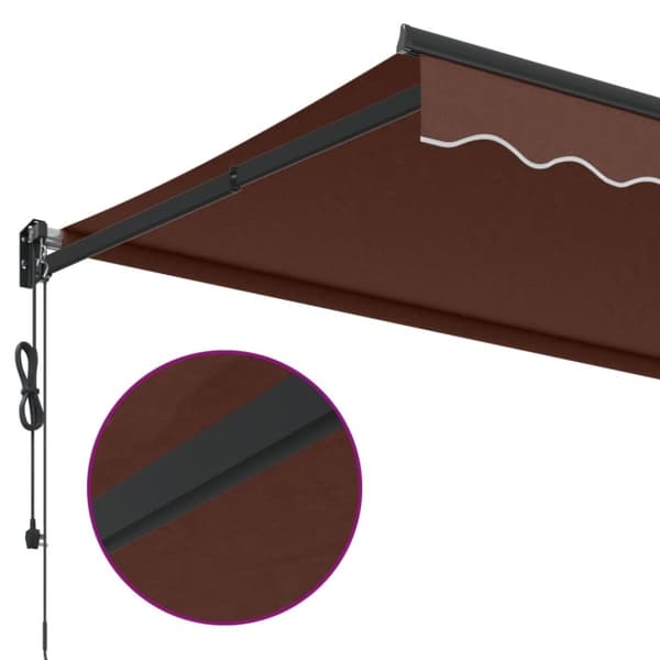 vidaXL Markis automatiskt infällbar 450x300 cm brun