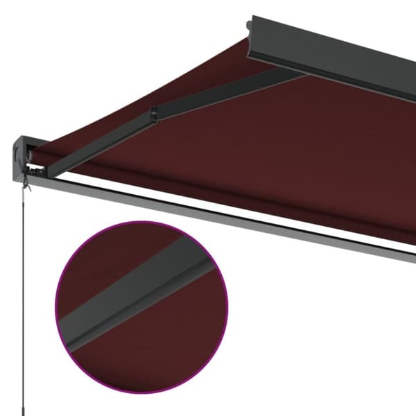 vidaXL markise 350x250 cm manuel betjening bordeauxfarvet