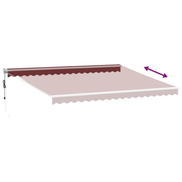 vidaXL Automatisk uttrekkbar markise burgunder 450x300 cm