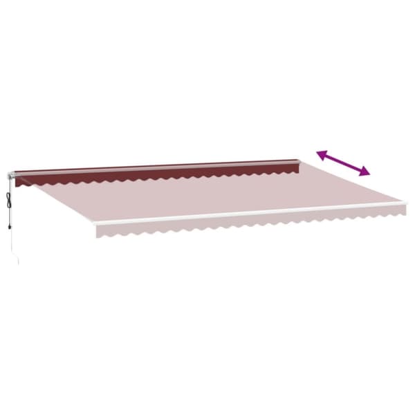 vidaXL Automatisk uttrekkbar markise burgunder 600x300 cm