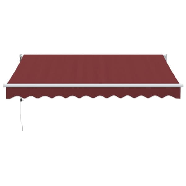 vidaXL Automatisk uttrekkbar markise med LED burgunder 300x250 cm
