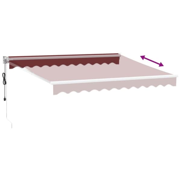 vidaXL Automatisk uttrekkbar markise med LED burgunder 300x250 cm