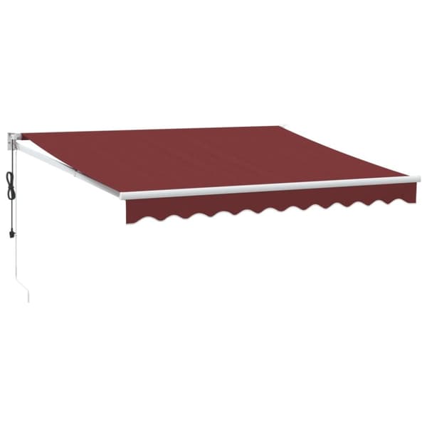 vidaXL Automatisk uttrekkbar markise med LED burgunder 300x250 cm