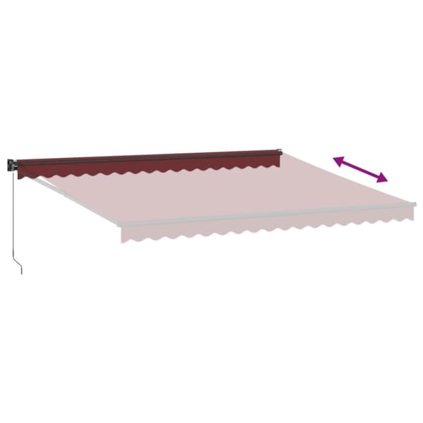vidaXL Manuell uttrekkbar markise burgunder 450x300 cm