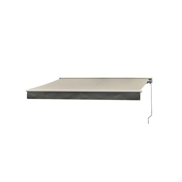 Markiisi 2.5x2m, käsikäyttöinen puolikasetti, taupe/valkoinen