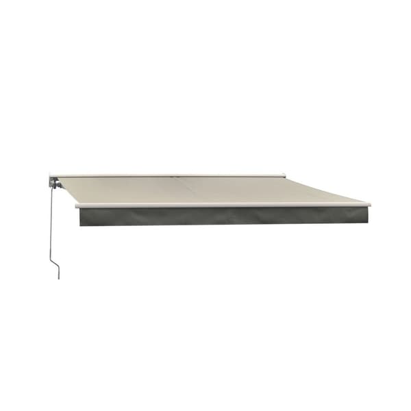Markiisi 3x2.5m, käsikäyttöinen puolikasetti, taupe/valkoinen