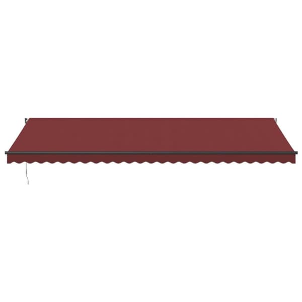vidaXL Manuell uttrekkbar markise med LED burgunder 600x350 cm