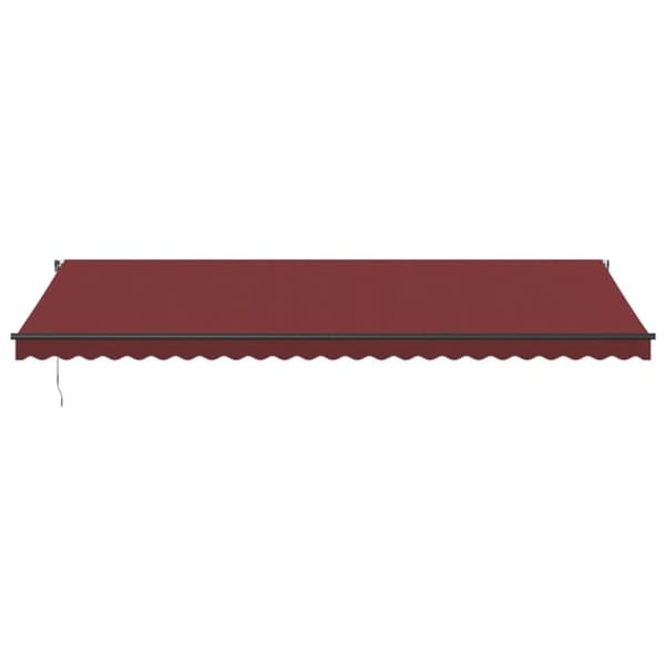 vidaXL Automatisk uttrekkbar markise med LED burgunder 600x350 cm