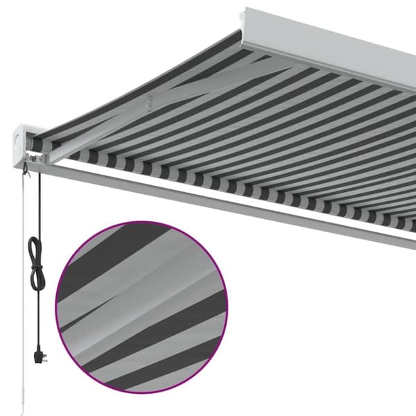 vidaXL Uttrekkbar markise antrasitt og hvit 3x2,5 m stoff og aluminium