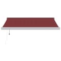 Miniatyrbilde 2 av 8: vidaXL Automatisk uttrekkbar markise med LED burgunder 300x250 cm