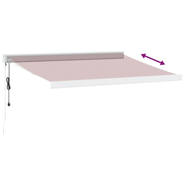 vidaXL Automatisk uttrekkbar markise med LED burgunder 300x250 cm