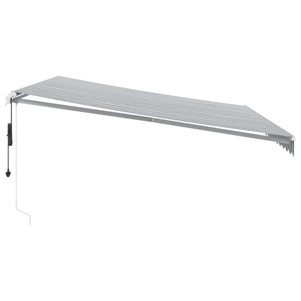 Automaattimarkiisi LEDillä antrasiitti/valkoinen 450x350 cm
