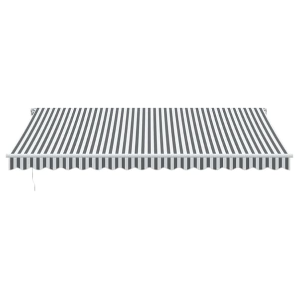 Markis manuellt infällbar med LEDs antracit och vit 450x300 cm