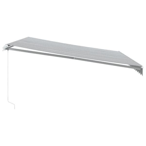Markis manuellt infällbar med LEDs antracit och vit 450x300 cm