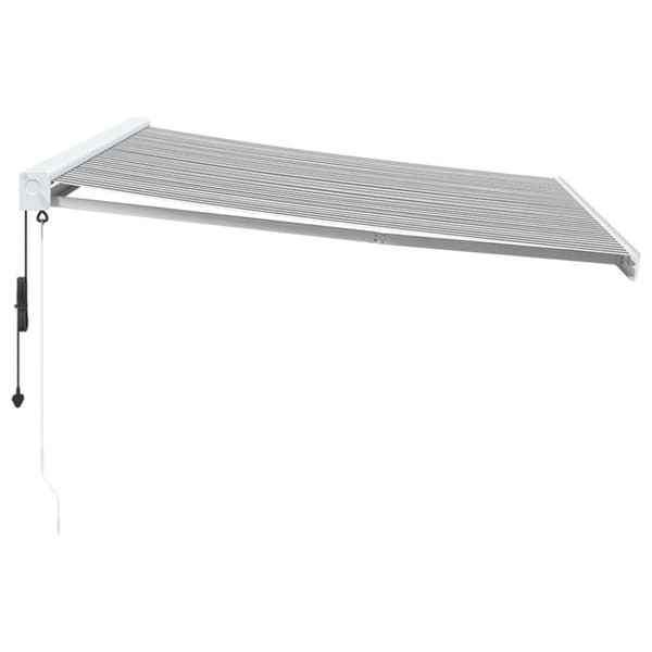 Markis infällbar antracit och vit 4,5x3 m tyg&aluminium