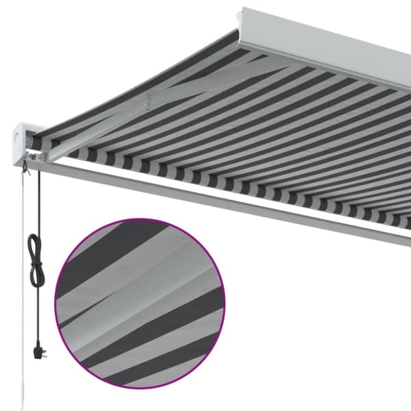 Markis infällbar antracit och vit 4,5x3 m tyg&aluminium