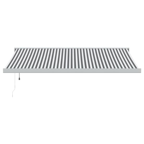 Markis infällbar antracit och vit 4,5x3 m tyg&aluminium