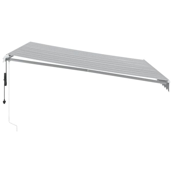 Automaattimarkiisi LEDillä antrasiitti/valkoinen 400x350 cm