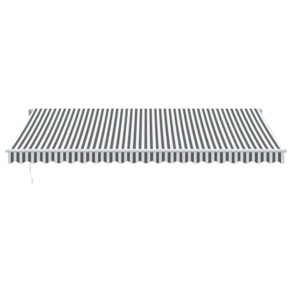 Markis manuellt infällbar med LEDs antracit och vit 450x300 cm
