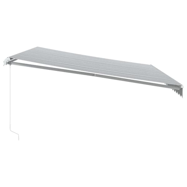 Markis manuellt infällbar med LEDs antracit och vit 450x300 cm