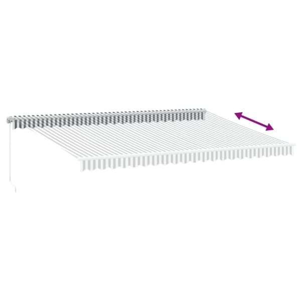 Markis manuellt infällbar med LEDs antracit och vit 450x300 cm