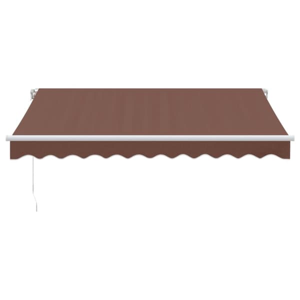 markise med LED-lys 300x250 cm manuel betjening brun