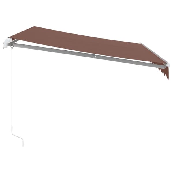 markise med LED-lys 300x250 cm manuel betjening brun