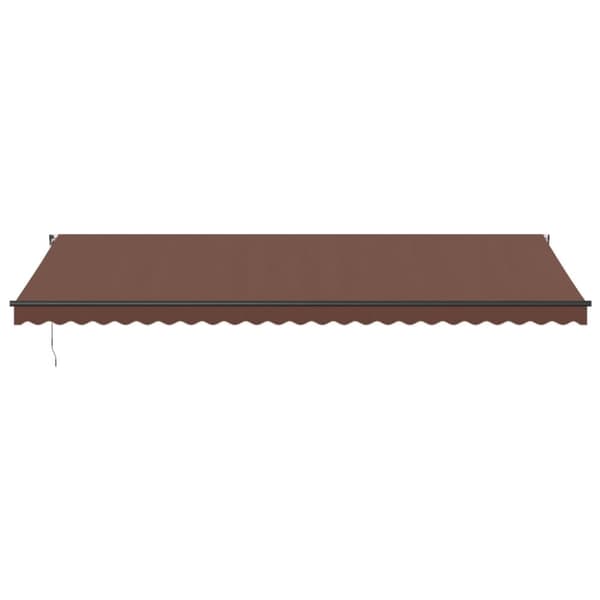 markise med LED-lys 600x300 cm automatisk betjening brun