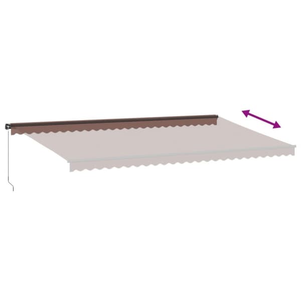 markise med LED-lys 600x300 cm automatisk betjening brun