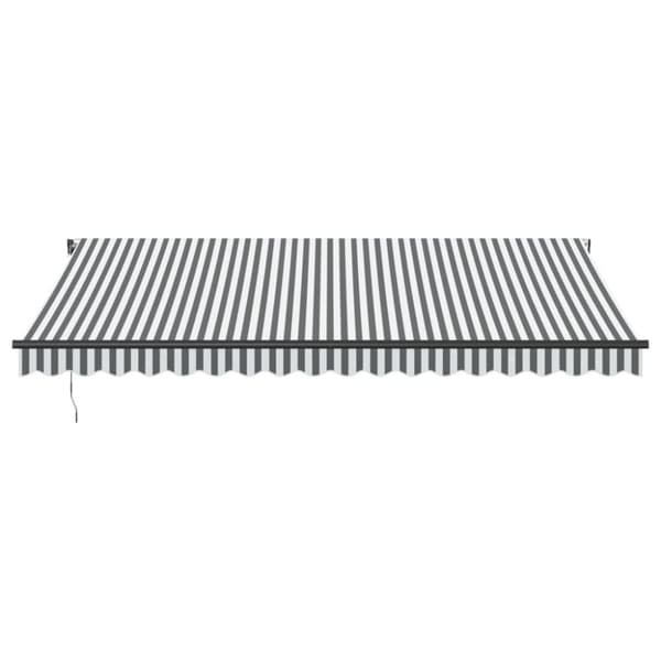 markise m. LED 450x300 cm automatisk betjening antracitgrå hvid