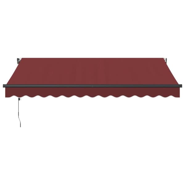 markise med LED-lys 350x250 cm automatisk betjening bordeaux