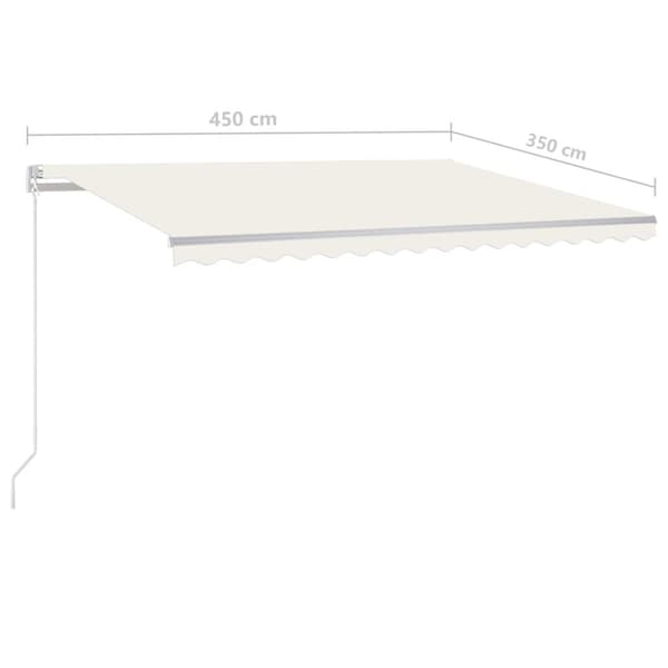 Manuaalisesti kelattava markiisi LED-valot 4,5x3,5 m kerma