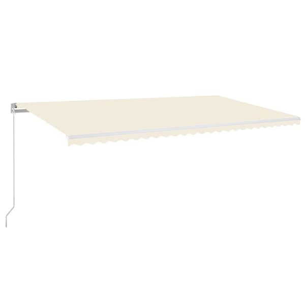 markise m. LED-lys 600x300 cm manuel betjening cremefarvet