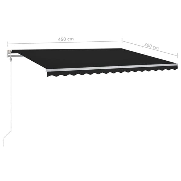 Markis med LED manuellt infällbar 4,5x3 m antracit