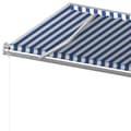 Miniatyrbild 6 av 10: Markis med stolpar manuellt infällbar 6x3,5 m blå och vit