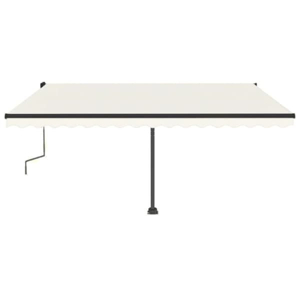 fritstående markise 450x350 cm manuel betjening cremefarvet
