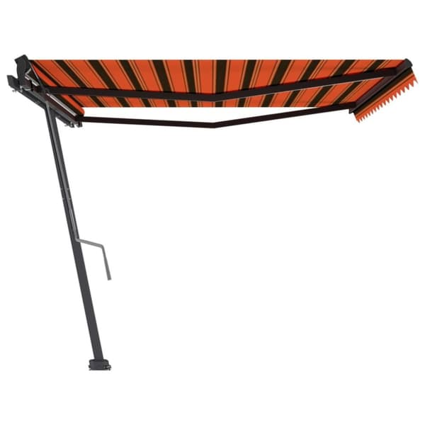 fritstående markise 450x350 cm manuel betjening orange/brun
