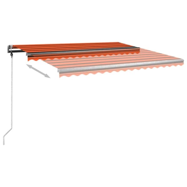 fritstående markise 450x350 cm manuel betjening orange/brun