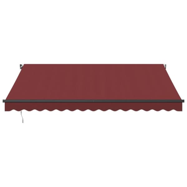 Markis manuellt infällbar vinröd 400x350 cm