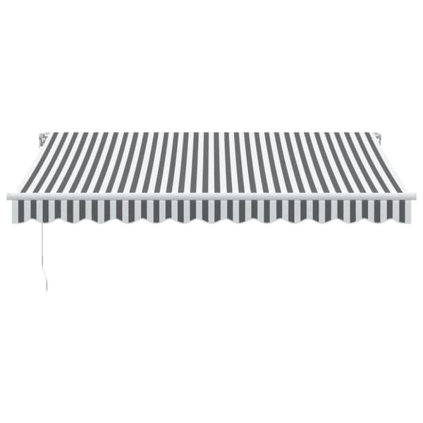 Markis manuellt infällbar med LEDs antracit och vit 350x250 cm