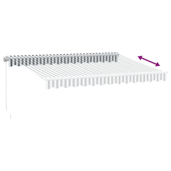 Markis manuellt infällbar med LEDs antracit och vit 350x250 cm