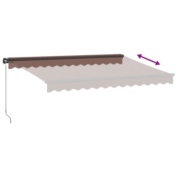 Käsin kelattava markiisi LEDit ruskea 350x250 cm