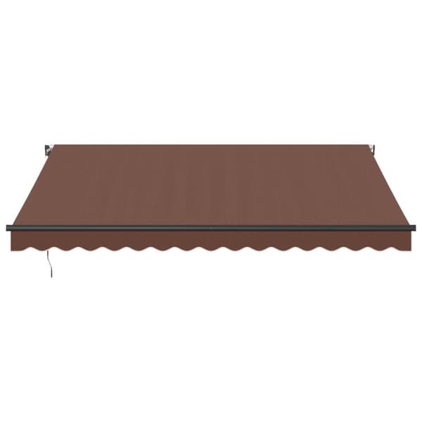 Käsin kelattava markiisi LED-valoilla ruskea 400x350 cm