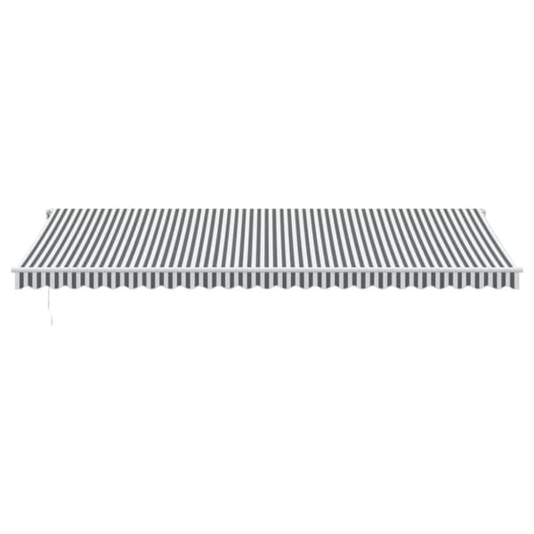 Markis automatiskt infällbar antracit&vit 600x350 cm